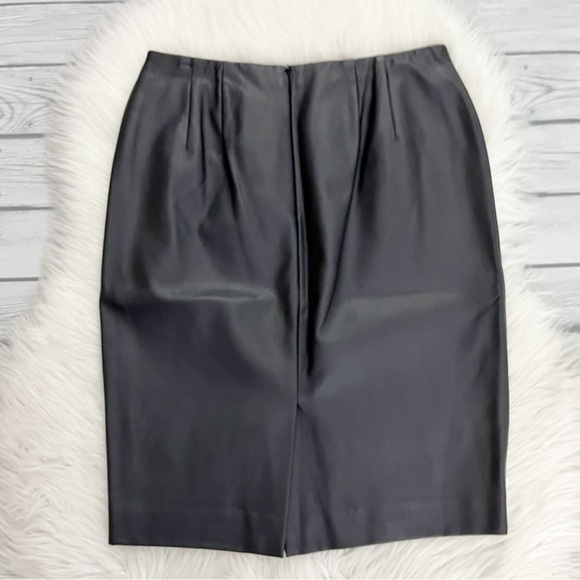 Ann Taylor Black Faux Leather Skirt - Picture 1 of 4